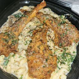 Fried Lamb and Alfredo Pasta Fried Lamb and Alfredo Pasta