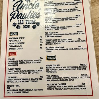 Uncle Paulie's - Menu - Sandwiches Near Me - Las Vegas, Nevada Uncle Paulie's - Menu - Sandwiches Near Me - Las Vegas, Nevada