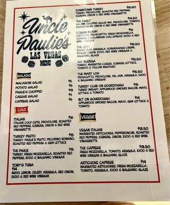 Menu photo 6 Uncle Paulie's Las Vegas, NV Menu photo 6 Uncle Paulie's Las Vegas, NV