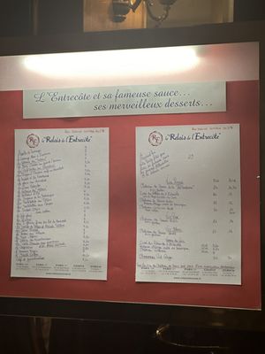 Menu photo 4 Le Relais de l'Entrecôte Paris, 75 Menu photo 4 Le Relais de l'Entrecôte Paris, 75