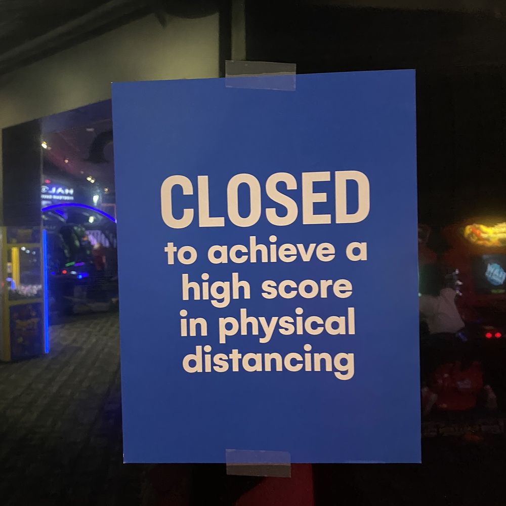 Closed signs on machines for Covid19 Closed signs on machines for Covid19