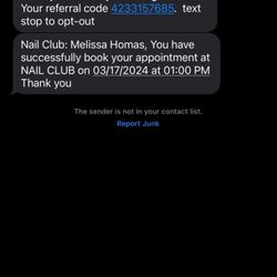 Nail Club - Correction, it was February 29 that I called for the appointment!