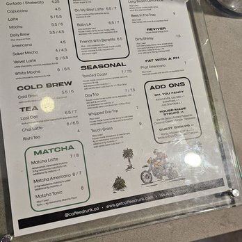 CoffeeDrunk - Menu - Coffee & Tea Near Me - Phoenix, Arizona