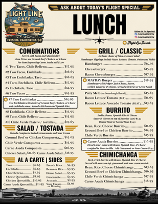 Menu photo 1 Flight Line Café Fresno, CA