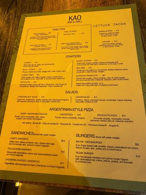 Menu photo 2 Kao Bar & Grill Hallandale Beach, FL Menu photo 2 Kao Bar & Grill Hallandale Beach, FL