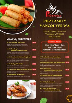 Menu photo 5 Pho Family Vancouver, WA Menu photo 5 Pho Family Vancouver, WA