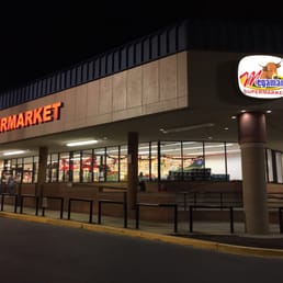 MegaMart at night. MegaMart at night.