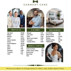 Pinstripe Garment Care - Pricelist Updated 01/2026