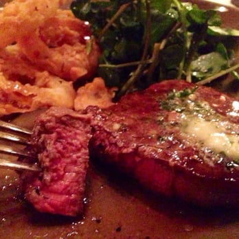 Chez Panisse - Steak, onion rings, salad - New American Near Me - Berkeley, California