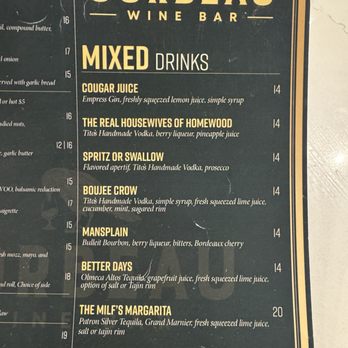Corbeau Wine Bar - The Edge - HH Menu - Wine Bars Near Me - Homewood, Alabama