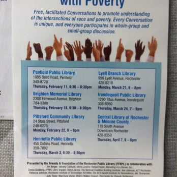 Brighton Memorial Library - race with poverty discussions - Libraries Near Me - Rochester, New York