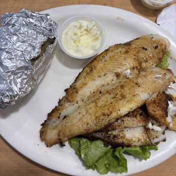 Cornerstone Family Restaurant - Baked catfish with baked potato - New American Near Me - Eureka, Illinois