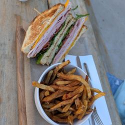 Press Cafe - Press Club sandwich, side of fries