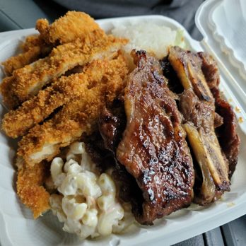 Tim's Hawaiian BBQ - Bbq mix with katsu and short rib - Hawaiian Near Me - Davis, California Tim's Hawaiian BBQ - Bbq mix with katsu and short rib - Hawaiian Near Me - Davis, California