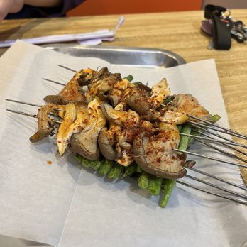 Sweet Crisp Duck - String Bean and Mushroom skewers - Chinese Near Me - Newark, California Sweet Crisp Duck - String Bean and Mushroom skewers - Chinese Near Me - Newark, California