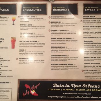 Ruby Slipper Decatur - Breakfast menu - Breakfast & Brunch Near Me - New Orleans, Louisiana Ruby Slipper Decatur - Breakfast menu - Breakfast & Brunch Near Me - New Orleans, Louisiana
