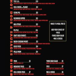 Gastros Craft Hot Dogs and Sausages - Menu