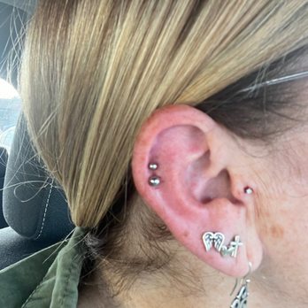 It's Just A Poke - I got the two cartilage and the tragus piercing!  Along with wound care to keep them clean. - Piercing Near Me - Stockton, California