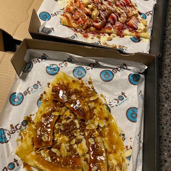 D Spot Dessert Cafe - two pizzas with toppings - Desserts Near Me - Ajax, Ontario