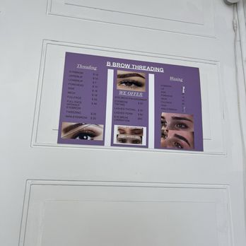 B Brow Threading - Price list - Eyebrow Services Near Me - San Francisco, California