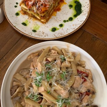 Spaghettini - Seven Layer Lasagna and Wild Mushroom, Chicken & Roasted Garlic Penne - Italian Near Me - Seal Beach, California