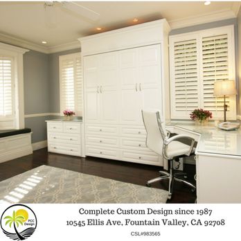 Pacific Coast Custom Design - Office/Guest Room with wall bed 2 - Kitchen & Bath Near Me - Fountain Valley, California Pacific Coast Custom Design - Office/Guest Room with wall bed 2 - Kitchen & Bath Near Me - Fountain Valley, California