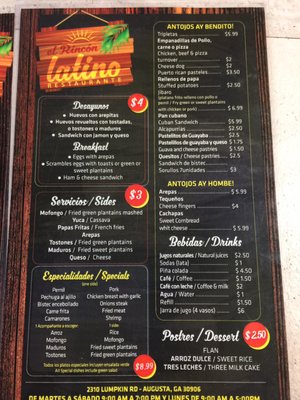 Menu photo 4 La Casa Latina Augusta, GA