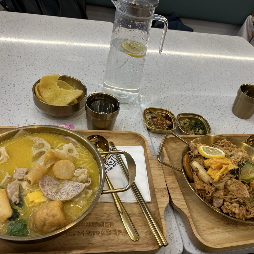 left: fish maw mild, right: dry tom yum spicy left: fish maw mild, right: dry tom yum spicy