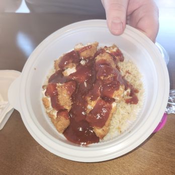 Saucy by KFC - Rice bowl after sauce added - Fast Food Near Me - Tampa, Florida Saucy by KFC - Rice bowl after sauce added - Fast Food Near Me - Tampa, Florida