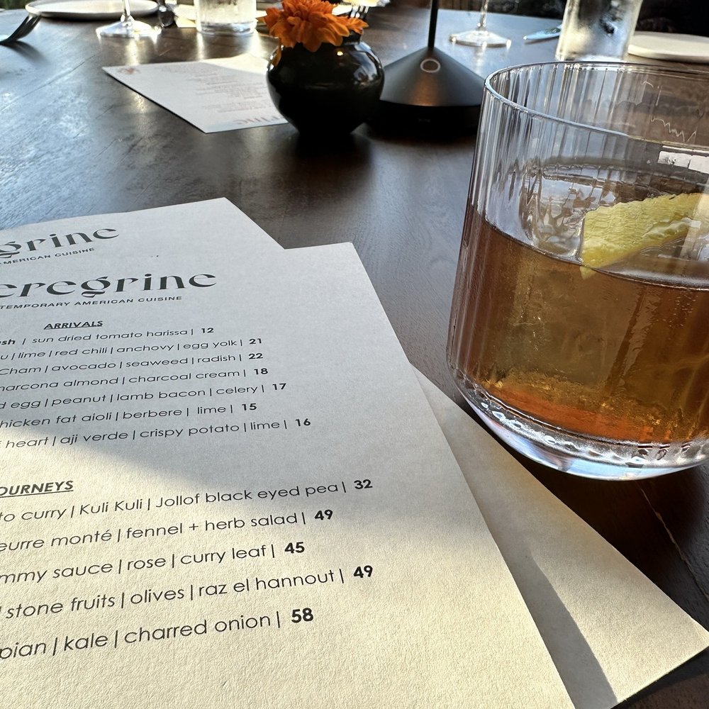 Peregrine - Dearly Departed | Buffalo trace * chai * orange bitters * palo santo smoke - American Near Me - Raleigh, North Carolina Peregrine - Dearly Departed | Buffalo trace * chai * orange bitters * palo santo smoke - American Near Me - Raleigh, North Carolina