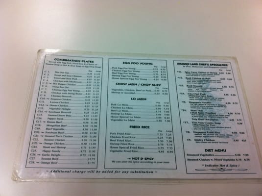 Menu photo 2 Dragon Land Columbus, OH