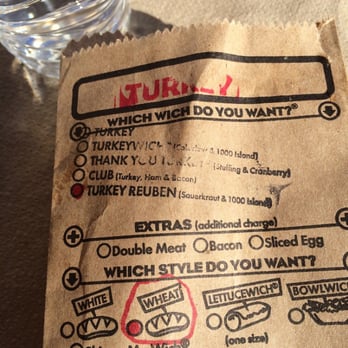 Which Wich - Turkey Reuben on wheat. Small 7" for $6.25 - Sandwiches Near Me - San Diego, California Which Wich - Turkey Reuben on wheat. Small 7" for $6.25 - Sandwiches Near Me - San Diego, California