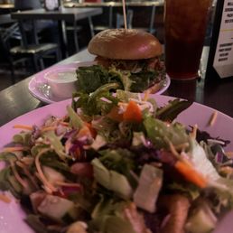 Cali Berger with salad Cali Berger with salad