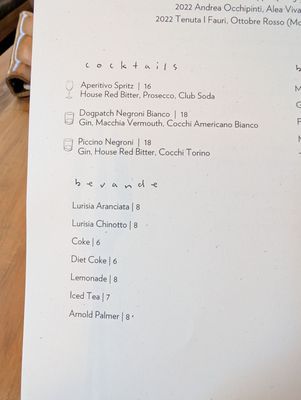 Menu photo 2 Piccino Restaurant San Francisco, CA Menu photo 2 Piccino Restaurant San Francisco, CA