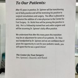 The Center for Foot Surgery - Dr. Spinner retired