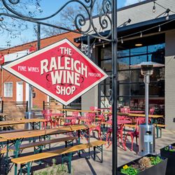 The Raleigh Wine Shop - Patio and shop sign