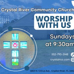 Crystal River Community Church - Worship 9:30AM Sunday. A small, friendly, Bible-based service centered on Jesus Christ. All are welcome!