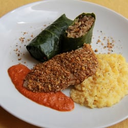FineFoods at Home - Dukkah Crusted Chicken with Stuffed Collards