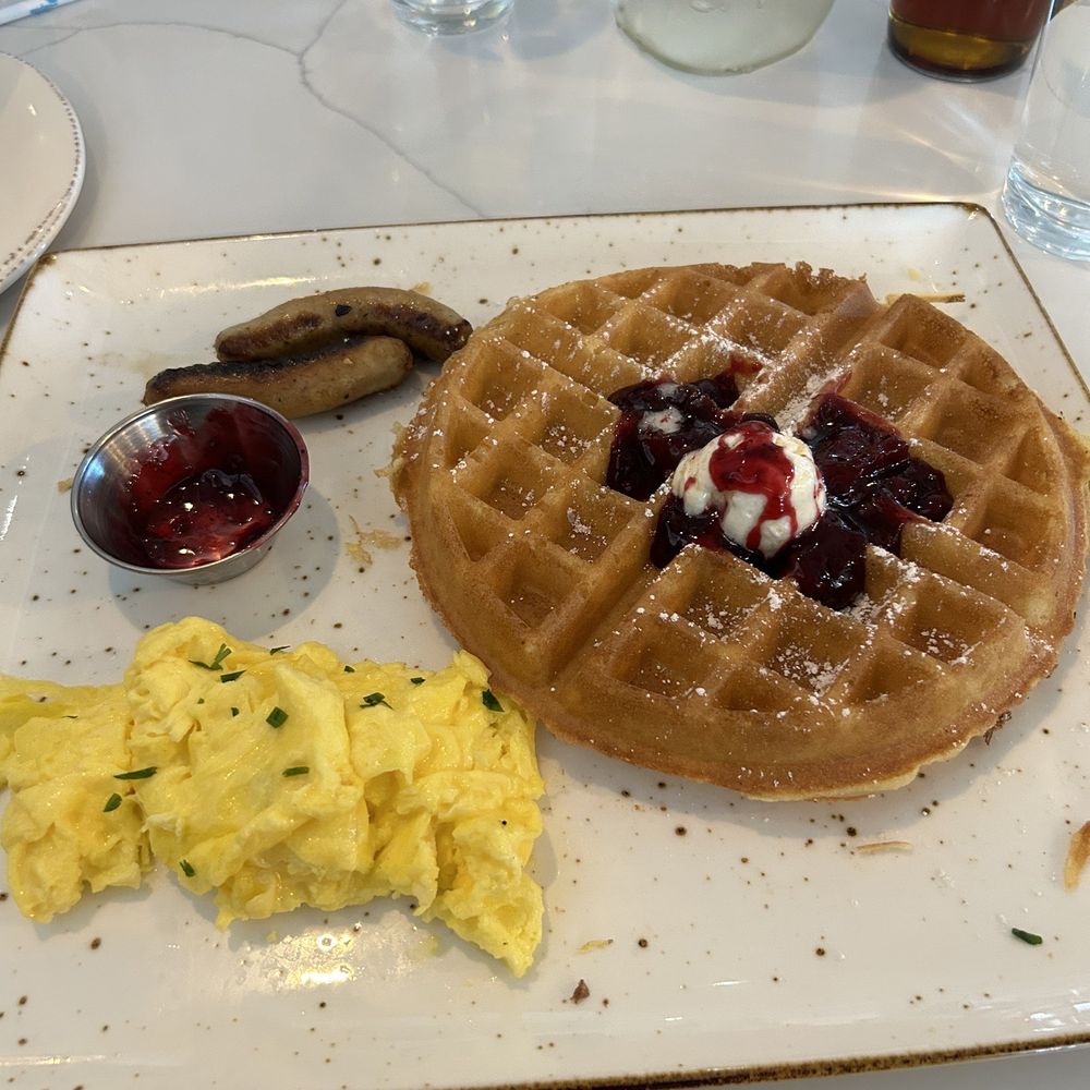 First Watch - Trifecta Belgian waffle with berry compote - Breakfast & Brunch Near Me - Alexandria, Virginia First Watch - Trifecta Belgian waffle with berry compote - Breakfast & Brunch Near Me - Alexandria, Virginia