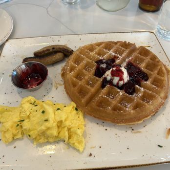 First Watch - Trifecta Belgian waffle with berry compote - Breakfast & Brunch Near Me - Alexandria, Virginia First Watch - Trifecta Belgian waffle with berry compote - Breakfast & Brunch Near Me - Alexandria, Virginia