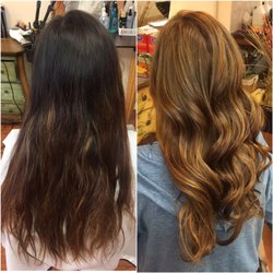 7 Hair Salon - Before and after. Full Highlights, color, cut, treatment, and style