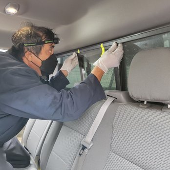 S & S Auto Glass - The owner Mr. Solares reattching the guide back onto the window. - Auto Glass Services Near Me - Lawndale, California S & S Auto Glass - The owner Mr. Solares reattching the guide back onto the window. - Auto Glass Services Near Me - Lawndale, California