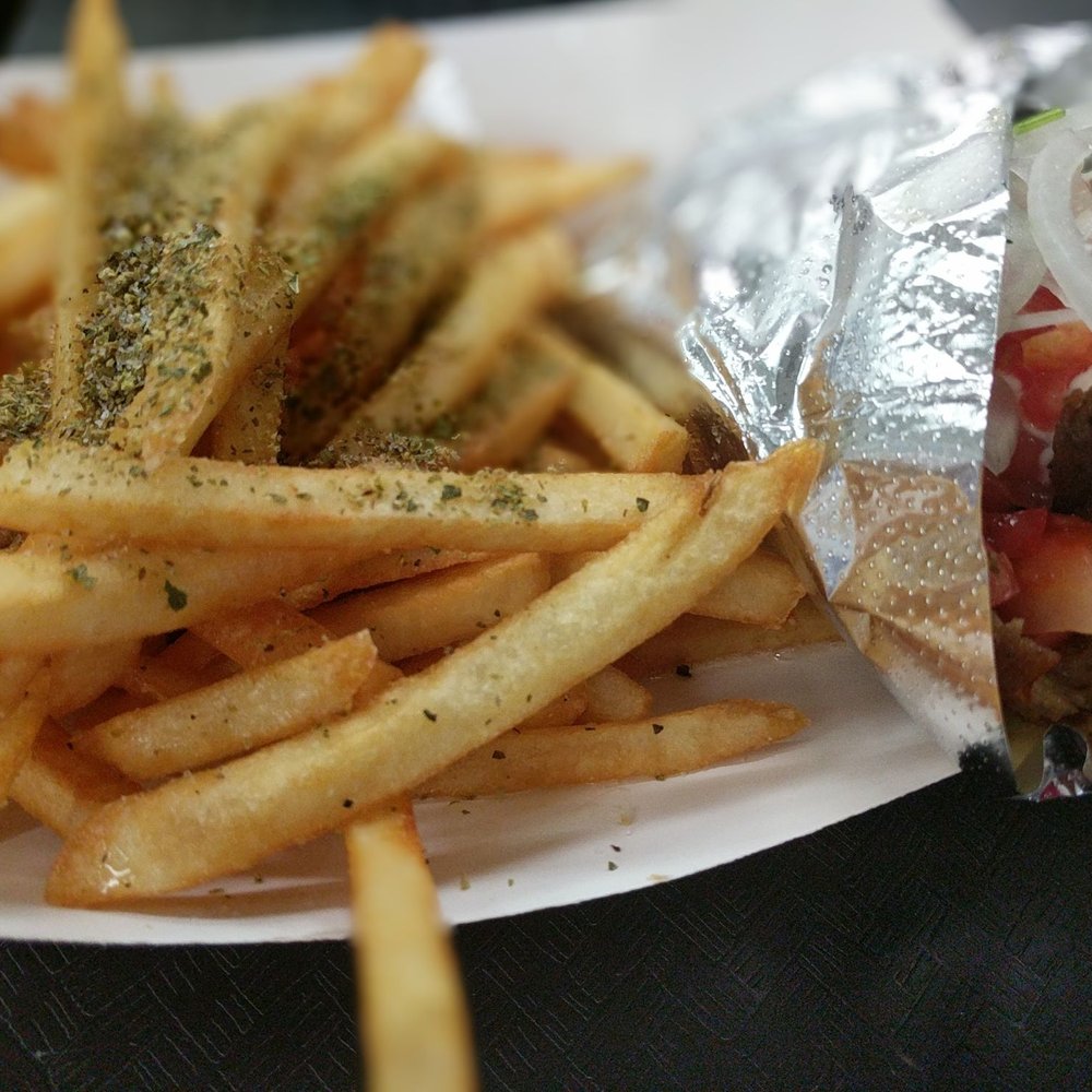 Yannis Gyros - a sandwich and fries - Greek Near Me - Springfield, Illinois Yannis Gyros - a sandwich and fries - Greek Near Me - Springfield, Illinois