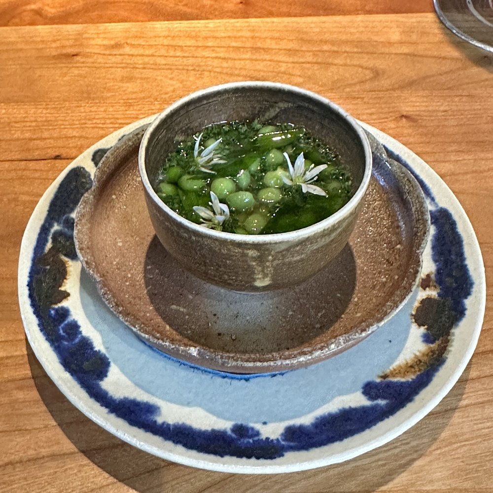 Frantzén - Parmesan and pea chawanmushi   @davideatsdc - Scandinavian Near Me - Stockholm, Alberta