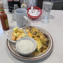 Beverly's Pancake House - COMBO OMELET, GRITS, FRUIT & COFFEE