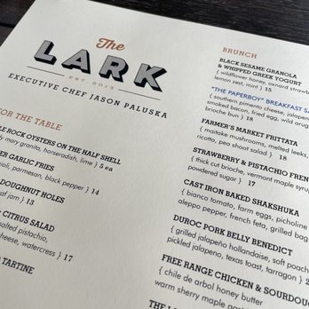 The Lark - Menu - New American Near Me - Santa Barbara, California The Lark - Menu - New American Near Me - Santa Barbara, California