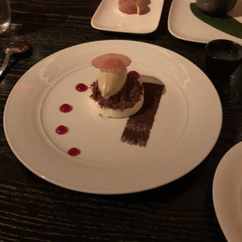 Nobu Washington D.C - Cinnamon cake (and sake in the upper right) - Japanese Near Me - Washington Dc, District of Columbia
