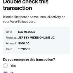 A ONE BAIT & TACKLE - Fraudulent transaction