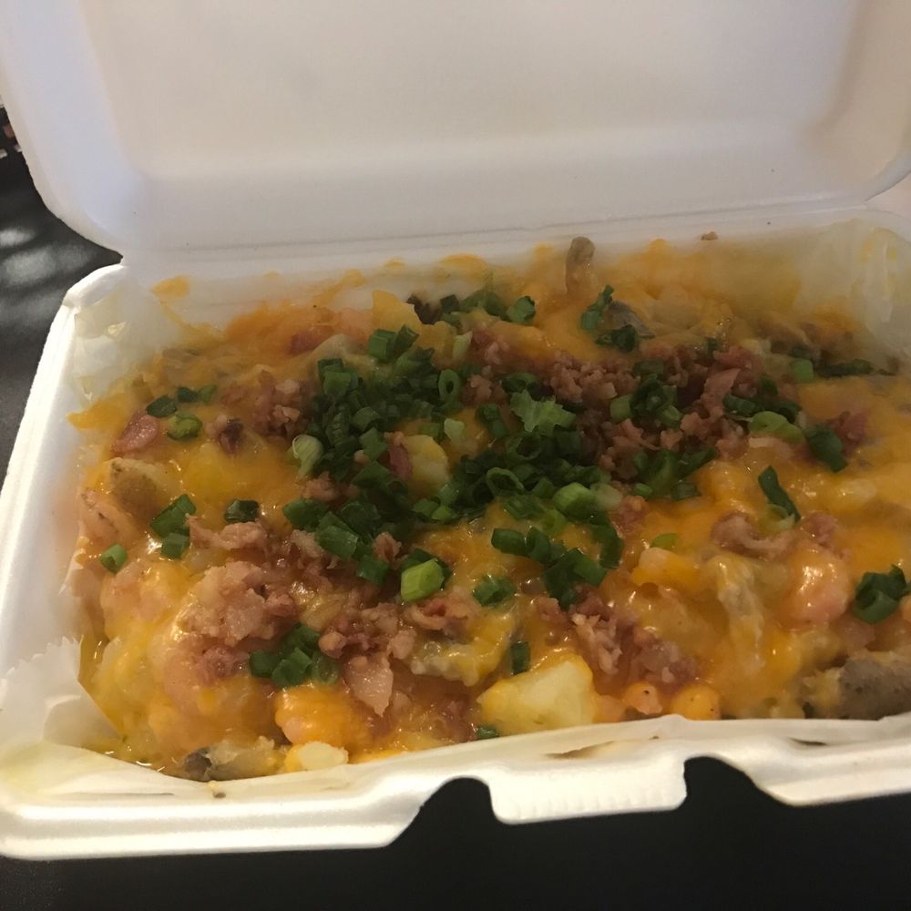 Super Taters - Cheesy shrimp add mushrooms - New American Near Me - Scott, Louisiana Super Taters - Cheesy shrimp add mushrooms - New American Near Me - Scott, Louisiana