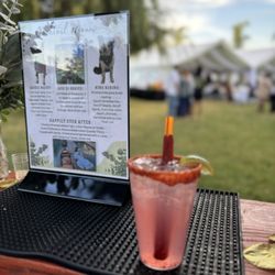 Happy Hour Hide Out - Custom menu and the watermelon tequila drop!
